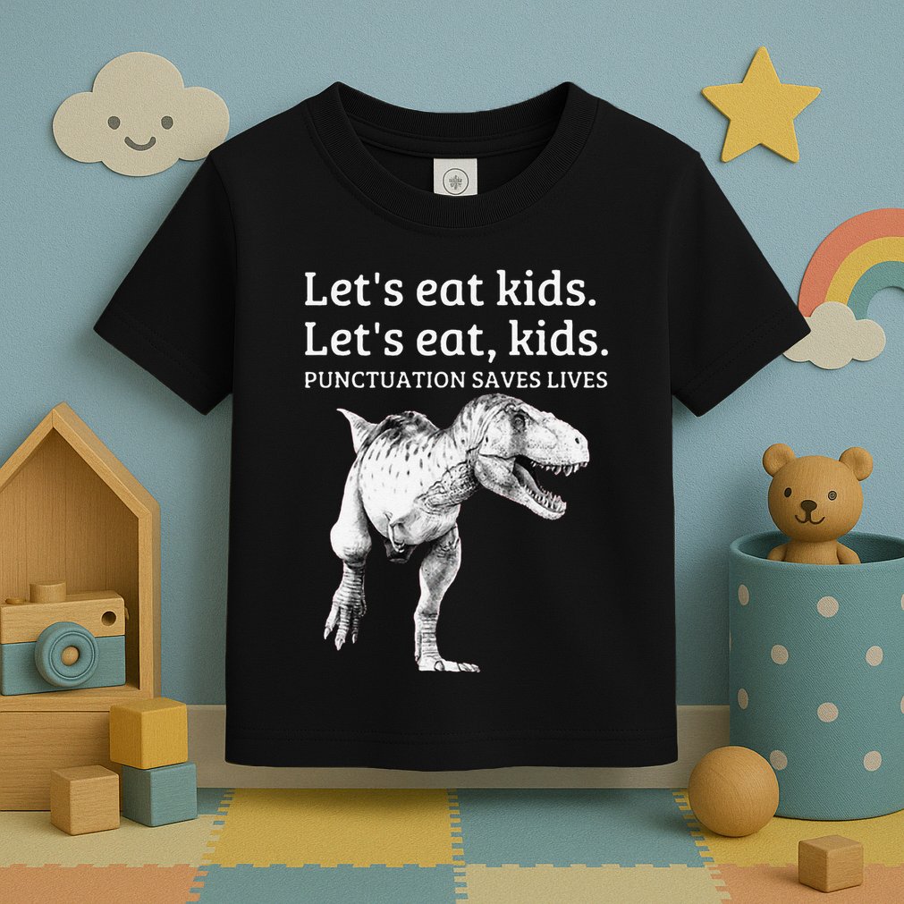 Funny LetS Eat Punctuation Saves Lives Grammar Toddler T-Shirt