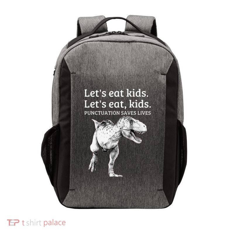Funny LetS Eat Punctuation Saves Lives Grammar Vector Backpack