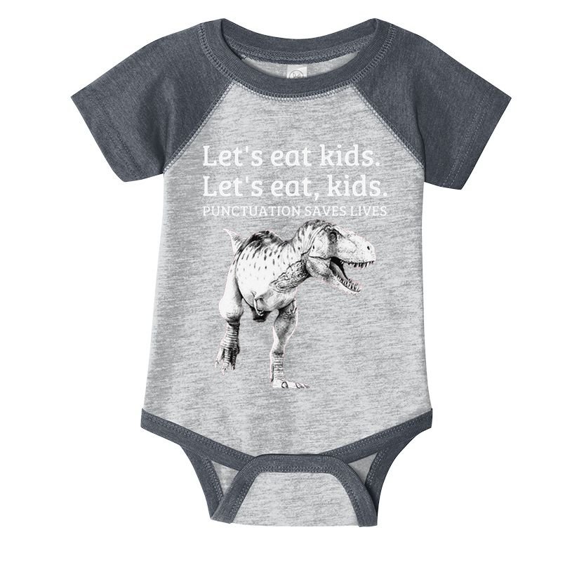 Funny LetS Eat Punctuation Saves Lives Grammar Infant Baby Jersey Bodysuit