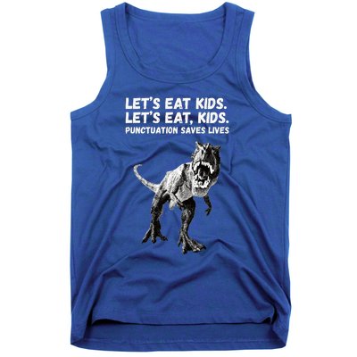 Funny Lets Eat Punctuation Saves Lives Grammar Tank Top