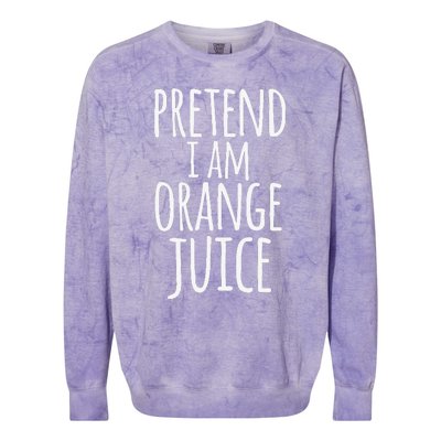 Funny Lazy Easy Halloween Costume Pretend I Am Orange Juice Colorblast Crewneck Sweatshirt