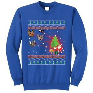 Funny Laser Eyes Cat Ugly Christmas Lights Sweater Jumper Gift Sweatshirt