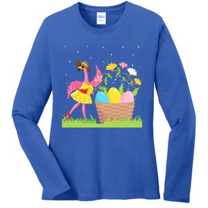 Flamingo Lover Easter Day Costume Cute Flamingo Graphic Great Gift Ladies Long Sleeve Shirt