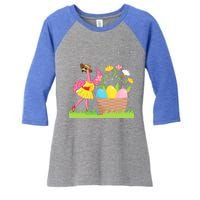 Flamingo Lover Easter Day Costume Cute Flamingo Graphic Great Gift Women's Tri-Blend 3/4-Sleeve Raglan Shirt