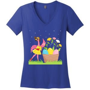 Flamingo Lover Easter Day Costume Cute Flamingo Graphic Great Gift Women's V-Neck T-Shirt