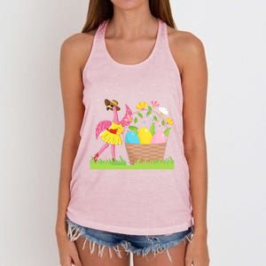 Flamingo Lover Easter Day Costume Cute Flamingo Graphic Great Gift Women's Knotted Racerback Tank