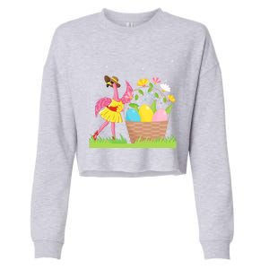 Flamingo Lover Easter Day Costume Cute Flamingo Graphic Great Gift Cropped Pullover Crew