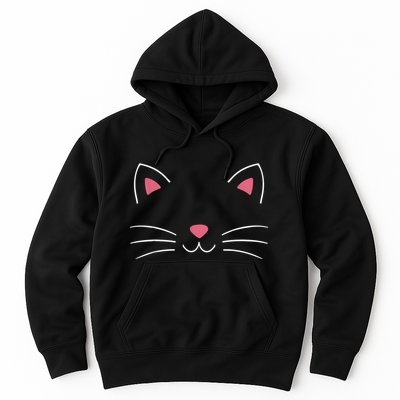 Funny Lazy Easy Cat Face Costume For Diy Halloween Party Hoodie