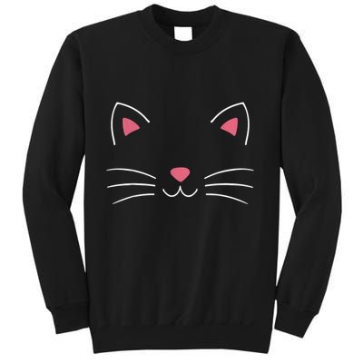 Funny Lazy Easy Cat Face Costume For Diy Halloween Party Sweatshirt