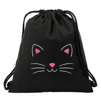 Funny Lazy Easy Cat Face Costume For Diy Halloween Party Drawstring Bag