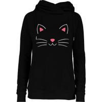 Funny Lazy Easy Cat Face Costume For Diy Halloween Party Womens Funnel Neck Pullover Hood