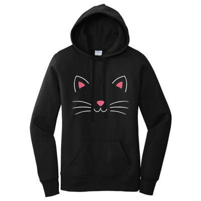 Funny Lazy Easy Cat Face Costume For Diy Halloween Party Women's Pullover Hoodie