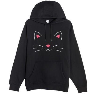 Funny Lazy Easy Cat Face Costume For Diy Halloween Party Premium Pullover Hoodie