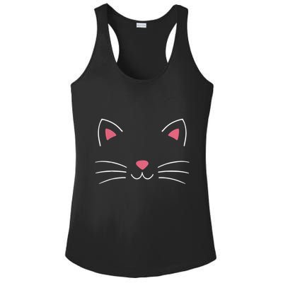 Funny Lazy Easy Cat Face Costume For Diy Halloween Party Ladies PosiCharge Competitor Racerback Tank