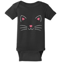 Funny Lazy Easy Cat Face Costume For Diy Halloween Party Baby Bodysuit