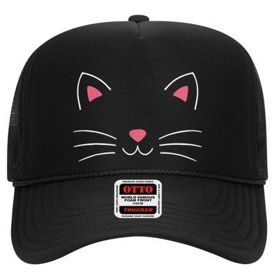 Funny Lazy Easy Cat Face Costume For Diy Halloween Party Trucker Hat