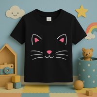 Funny Lazy Easy Cat Face Costume For Diy Halloween Party Toddler T-Shirt