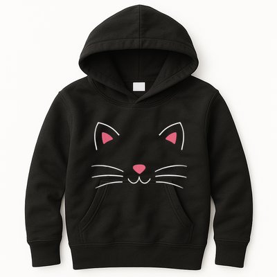 Funny Lazy Easy Cat Face Costume For Diy Halloween Party Kids Hoodie