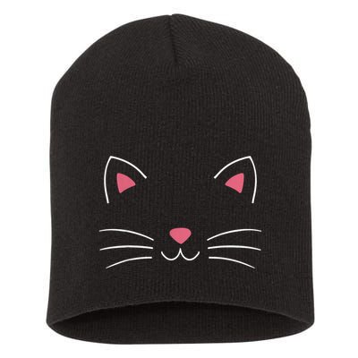 Funny Lazy Easy Cat Face Costume For Diy Halloween Party Short Acrylic Beanie