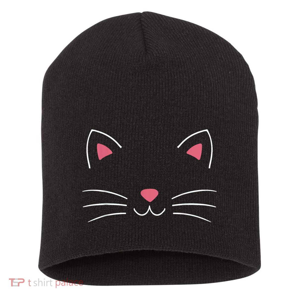 Funny Lazy Easy Cat Face Costume For Diy Halloween Party Short Acrylic Beanie