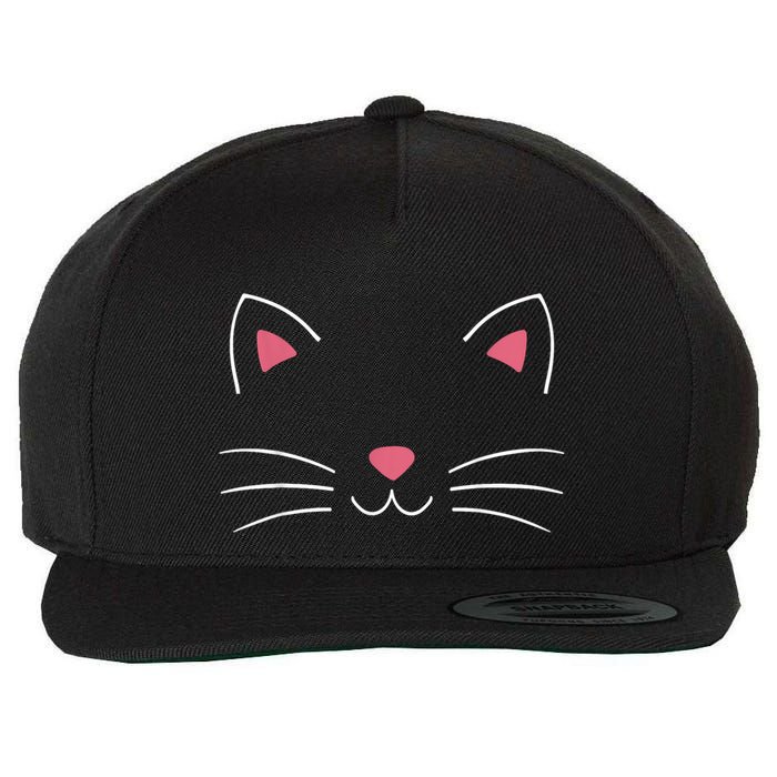 Funny Lazy Easy Cat Face Costume For Diy Halloween Party Wool Snapback Cap