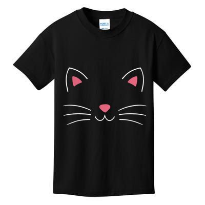 Funny Lazy Easy Cat Face Costume For Diy Halloween Party Kids T-Shirt