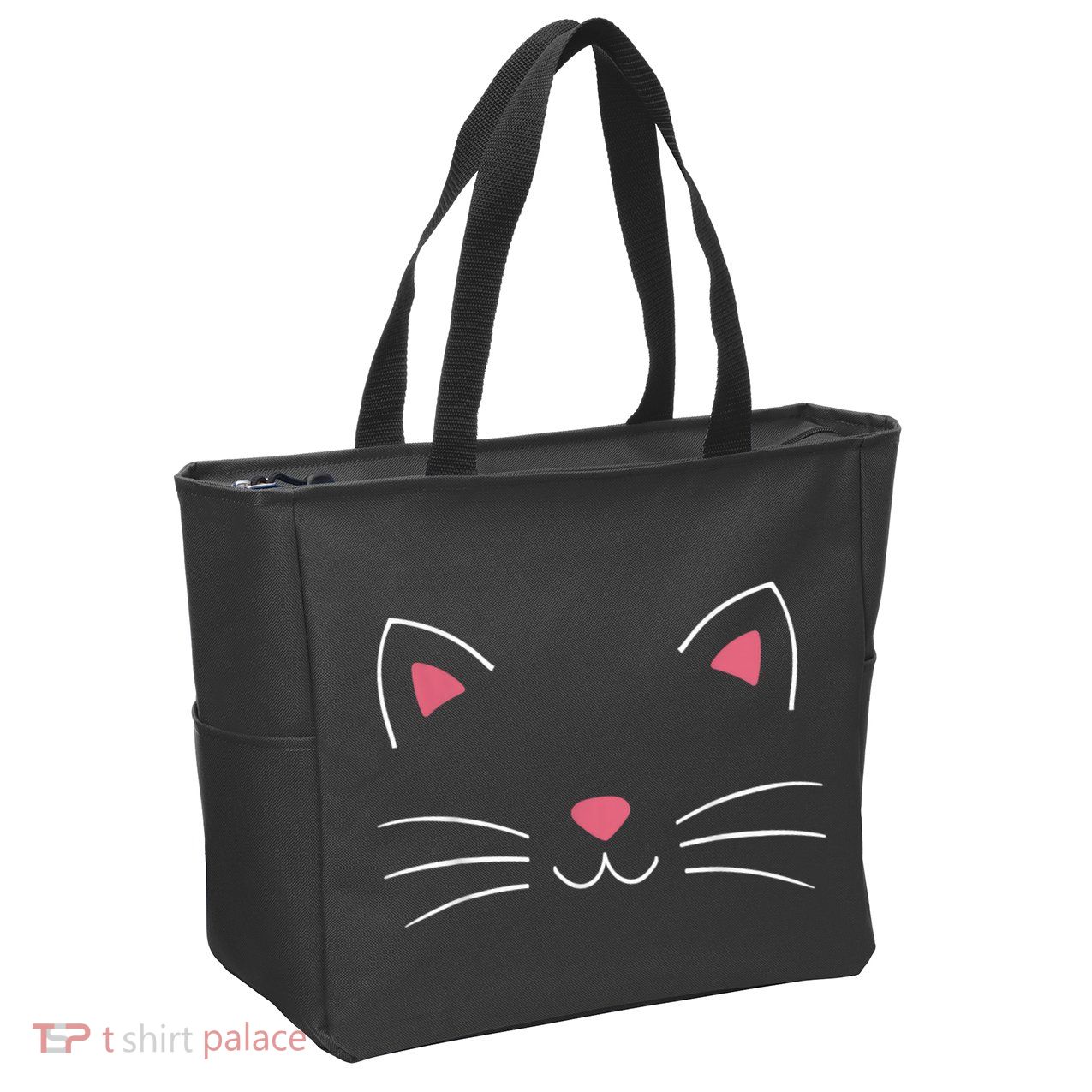 Funny Lazy Easy Cat Face Costume For Diy Halloween Party Zip Tote Bag