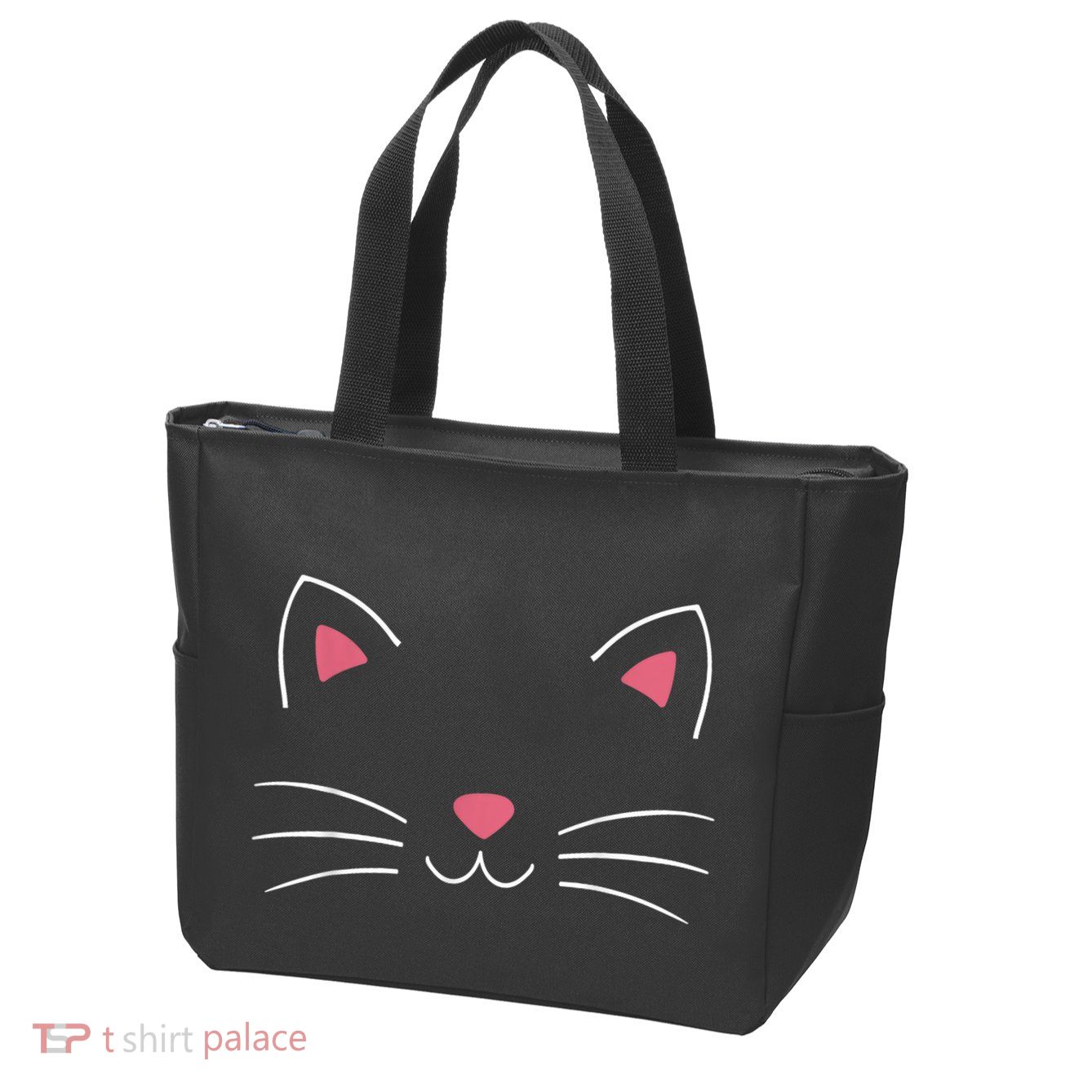 Funny Lazy Easy Cat Face Costume For Diy Halloween Party Zip Tote Bag