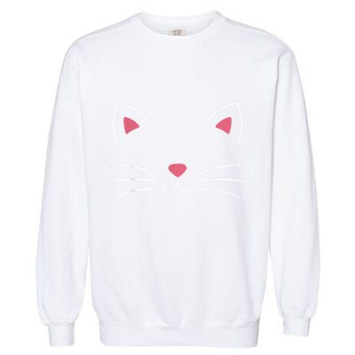 Funny Lazy Easy Cat Face Costume For Diy Halloween Party Garment-Dyed Sweatshirt