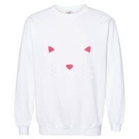 Funny Lazy Easy Cat Face Costume For Diy Halloween Party Garment-Dyed Sweatshirt