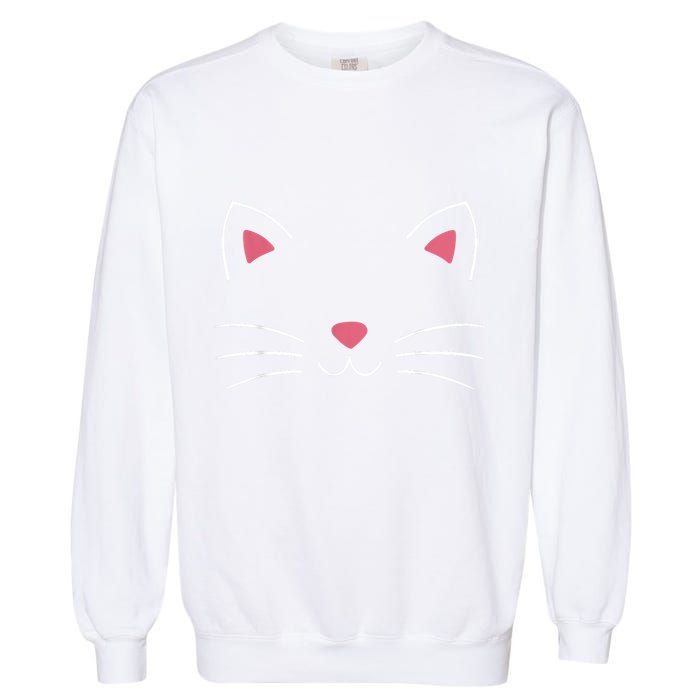 Funny Lazy Easy Cat Face Costume For Diy Halloween Party Garment-Dyed Sweatshirt