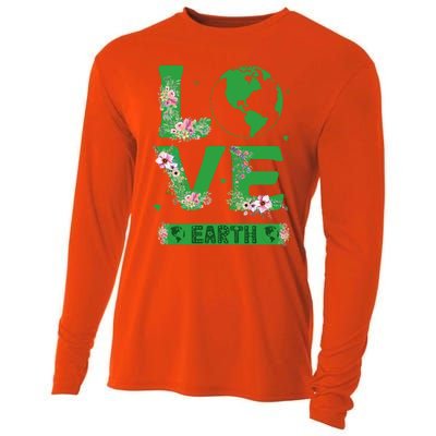 Floral Love Earth Day Love World Earth Day Awareness Gift Cooling Performance Long Sleeve Crew