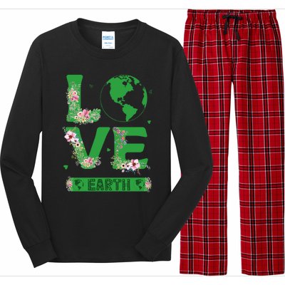 Floral Love Earth Day Love World Earth Day Awareness Gift Long Sleeve Pajama Set