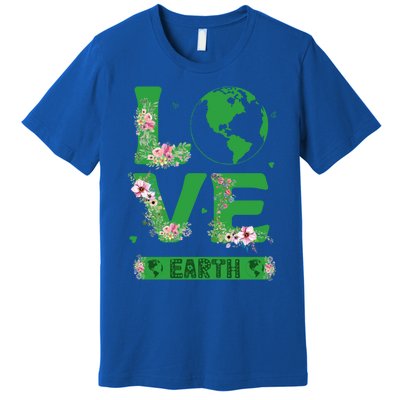 Floral Love Earth Day Love World Earth Day Awareness Gift Premium T-Shirt