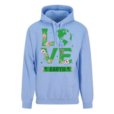 Floral Love Earth Day Love World Earth Day Awareness Gift Unisex Surf Hoodie