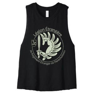 French L.E.G.I.O.N Etrangere Parachute Foreign Airborne Women's Racerback Cropped Tank