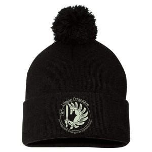 French L.E.G.I.O.N Etrangere Parachute Foreign Airborne Pom Pom 12in Knit Beanie