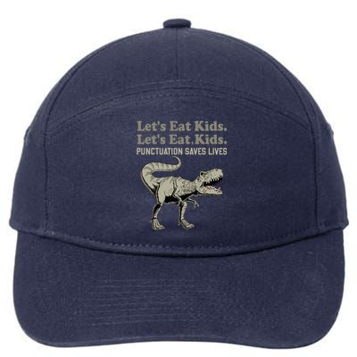 Funny Lets Eat Punctuation Saves Lives Grammar 7-Panel Snapback Hat