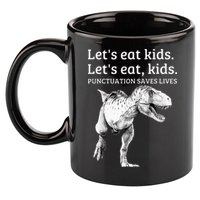 Funny Lets Eat Punctuation Saves Lives Grammar 11oz C Handle Ceramic Mug