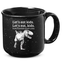 Funny Lets Eat Punctuation Saves Lives Grammar 15oz Campfire Ceramic Mug