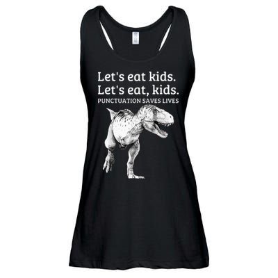 Funny Lets Eat Punctuation Saves Lives Grammar Ladies Essential Flowy Tank