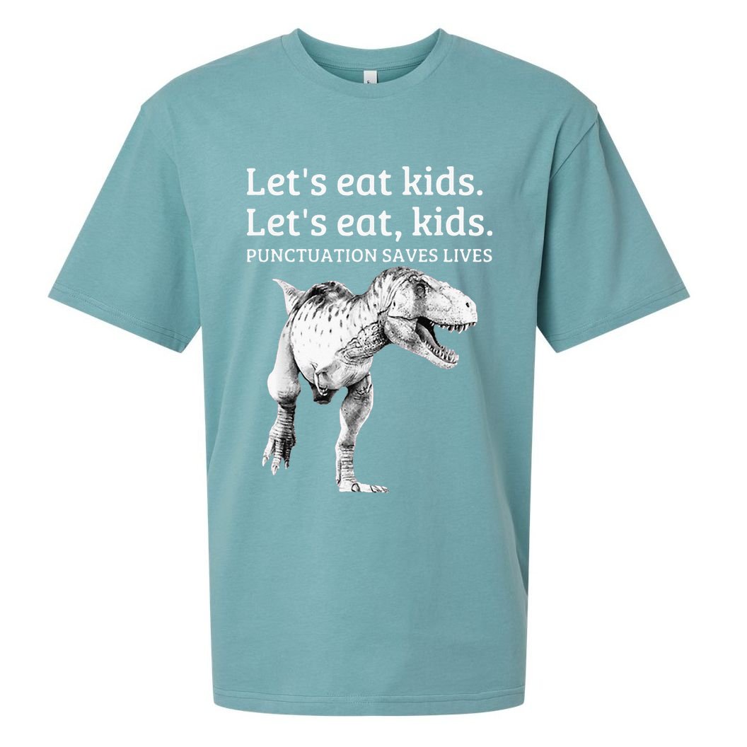 Funny Lets Eat Punctuation Saves Lives Grammar Sueded Cloud Jersey T-Shirt