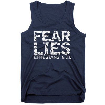 Fear Lies Ephesians 611 Armor Of God Saying Bible Verse Tank Top