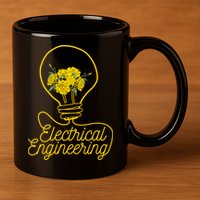 Flower Lightbulb Electrical Engineering Gift 11oz C Handle Ceramic Mug