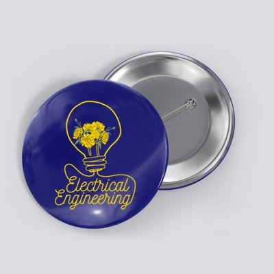 Flower Lightbulb Electrical Engineering Gift Button