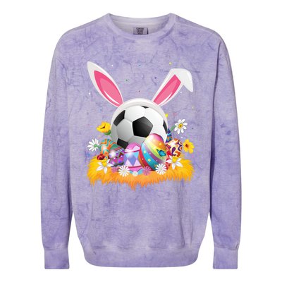 Football Lover Easter Egg Funny Football Easter Sunday Gift Colorblast Crewneck Sweatshirt