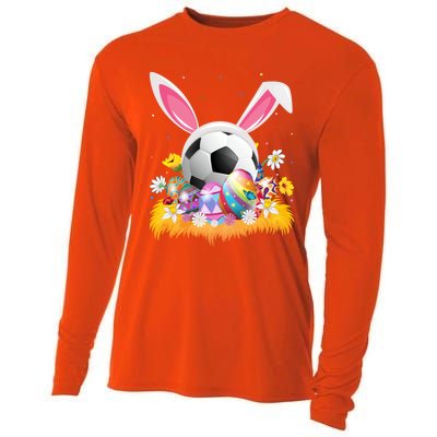 Football Lover Easter Egg Funny Football Easter Sunday Gift Cooling Performance Long Sleeve Crew