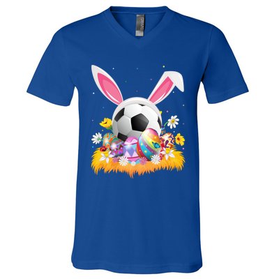 Football Lover Easter Egg Funny Football Easter Sunday Gift V-Neck T-Shirt