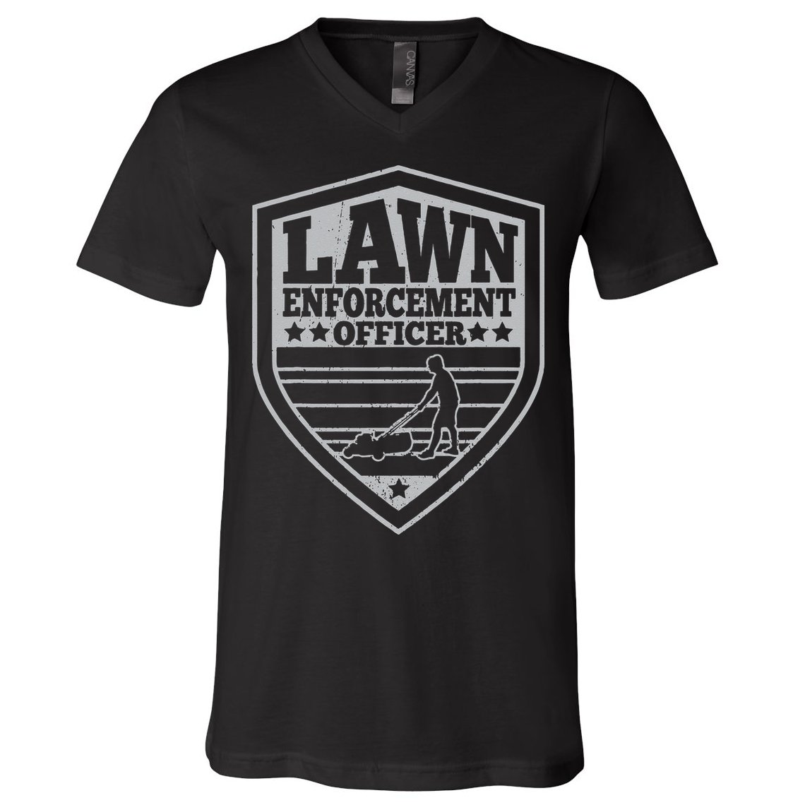 Funny Lawn Enforcement Officer Dad Lawn Mowing V-Neck T-Shirt