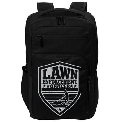Funny Lawn Enforcement Officer Dad Lawn Mowing Impact Tech Backpack